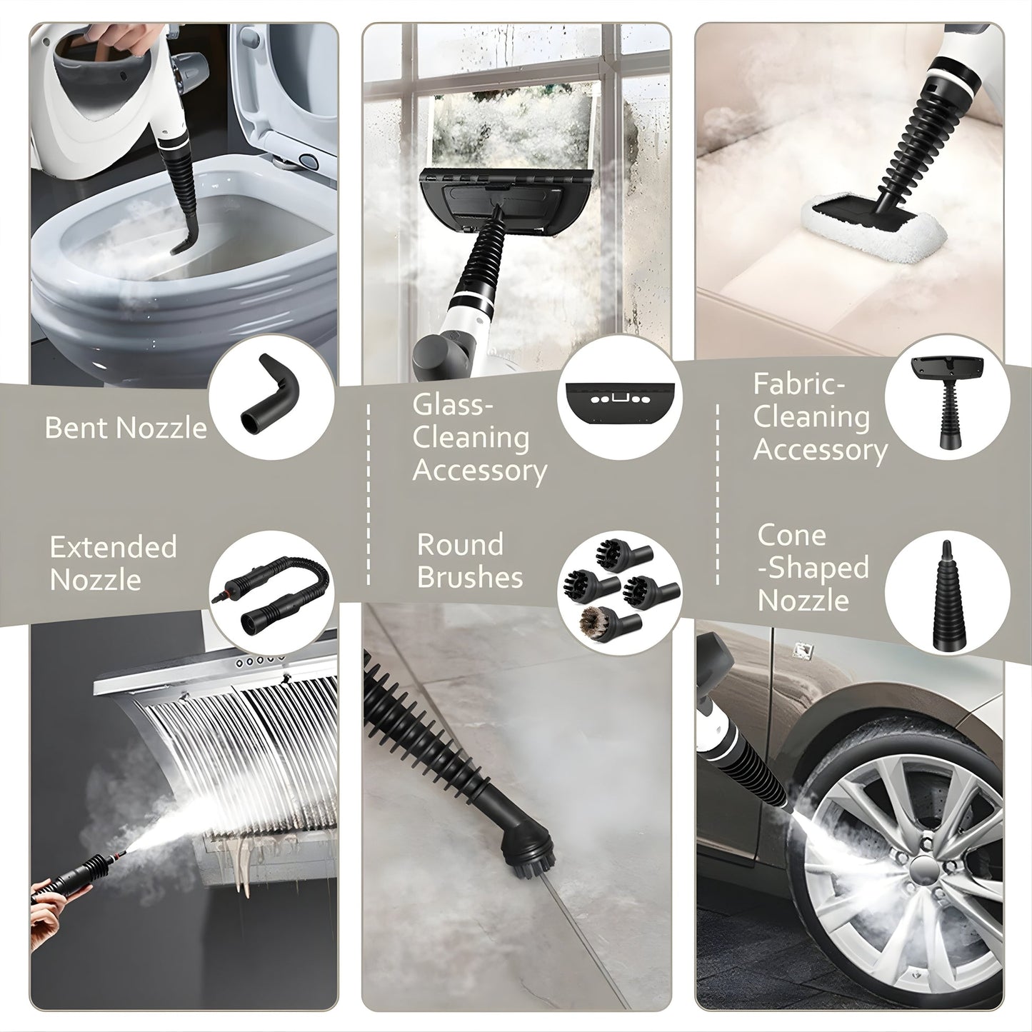 PureJet Steam Pro™ — 12 Bonus Accessories for Whole-Home Deep Cleaning